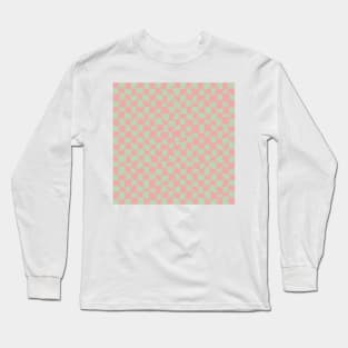 Warped Checkerboard, Pink and Green Long Sleeve T-Shirt